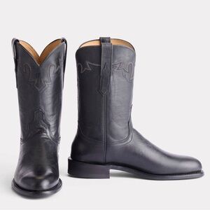 Lucchese Sunset Roper Black Cowboy Boots size 14EE